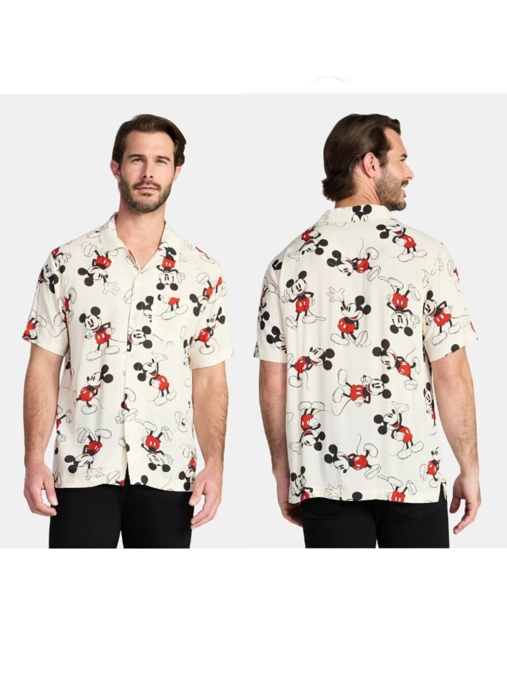 NWT Disney Men's Mickey Mouse Wander Graphic Button-Up Shirt Size S